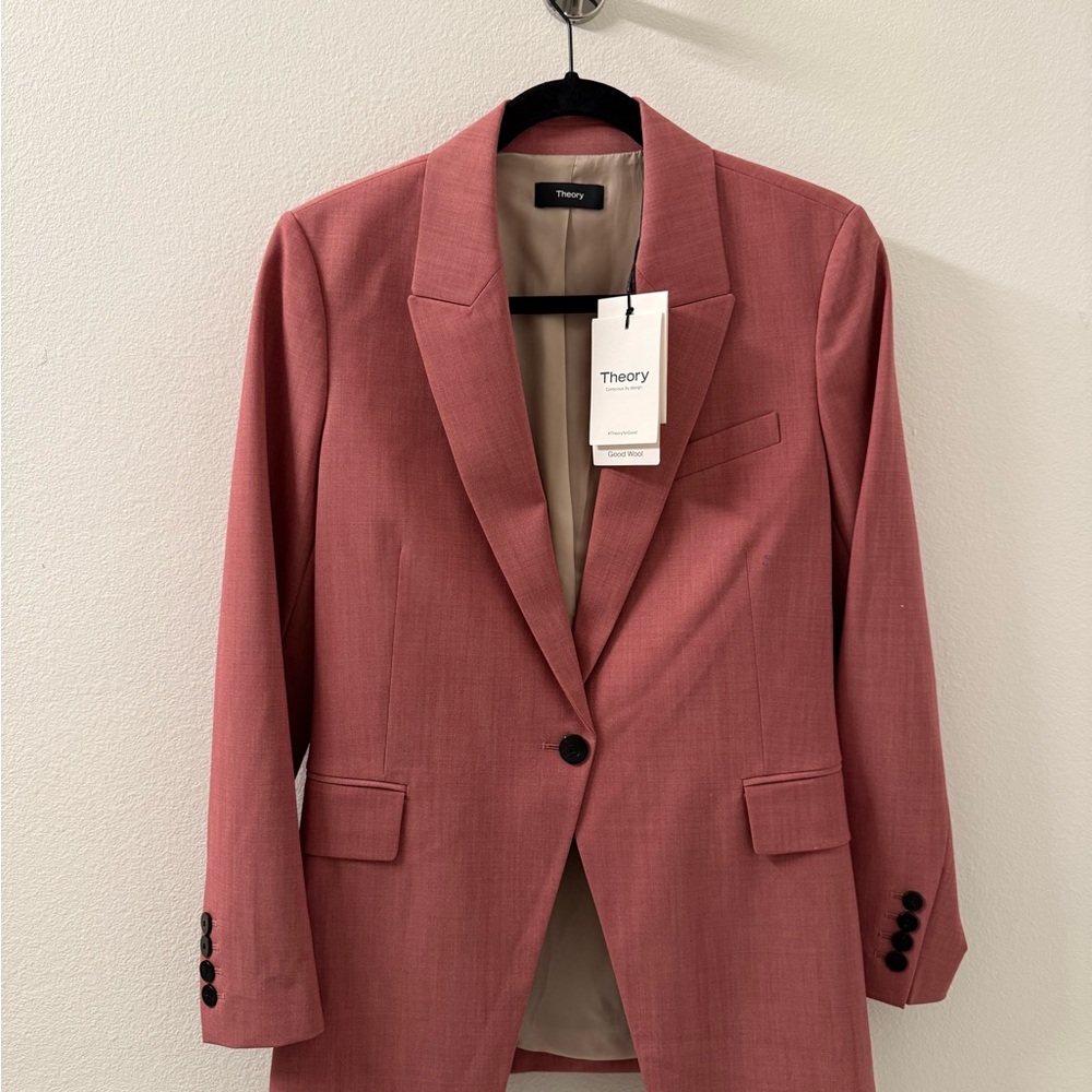 Theory Rose Pink Tailored Blazer NWT